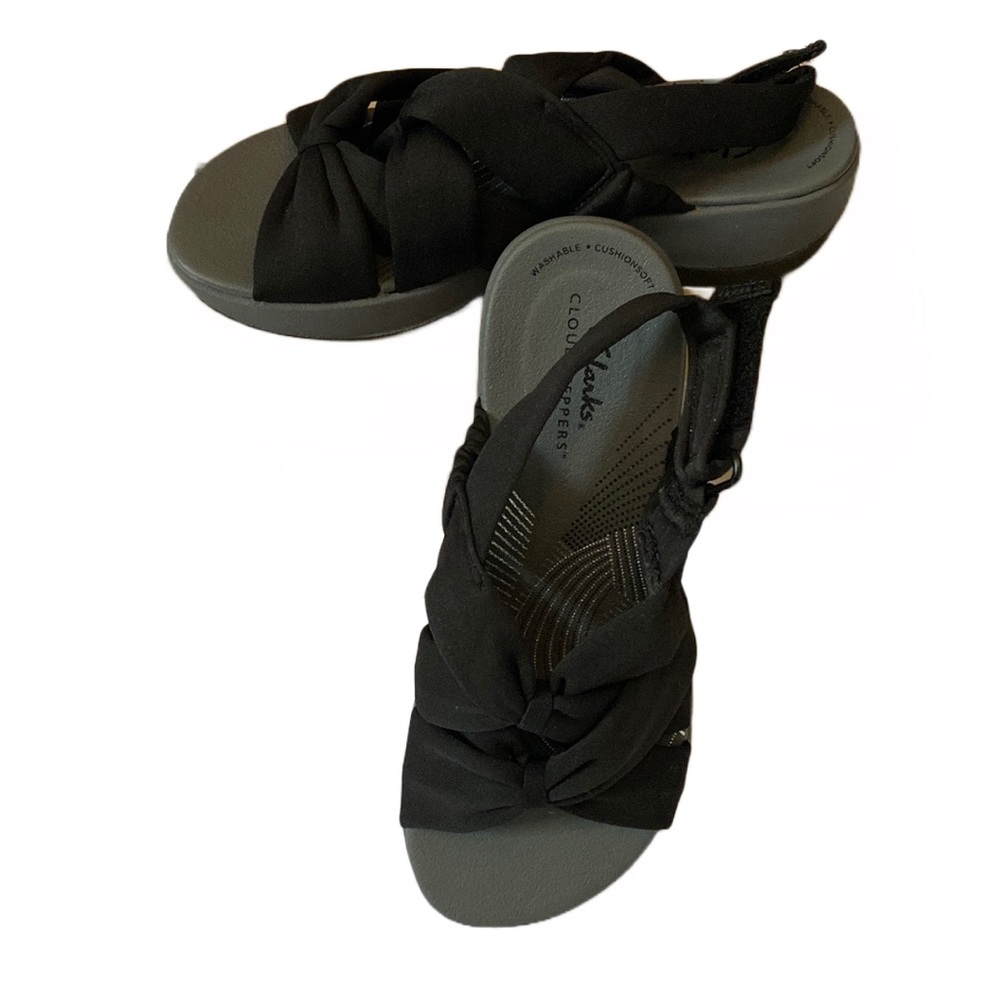 Clarks Arla Meg Black Textile Sandal Size 5.5